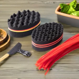 Professional Double Sided Ball Afro Coil Wave Twist Hair Sponge Brush Sponges Scouring Pads Kitchen Use Sustainable
