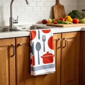 Professional Grade Custom Design Plain Weave Cotton Tea Towel Absorbent Quick Dry Cleaning Flat Woven Kitchen Tea Dish Towel