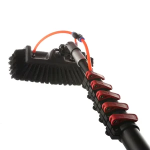 Professional High Pressure Metal Aluminum Water Fed Cleaning Brush Telescopic Tool Window