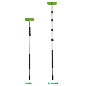 Professional Household Cleaning Tool 24ft Telescopic Aluminum Handle Chenille Brush Window Wiper