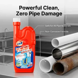 Professional Strength Drain Pipe Cleaner 600ml Non Corrosive Sewer Unblocker with Odor Neutralizer Bulk