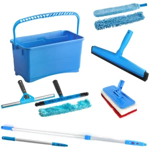 Professional Window Cleaning Tools Kit Microfiber Window Glass Washing Equipment with Extension Pole