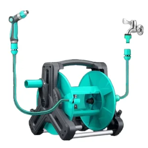 Promotion Factory Price Simple Portable Plastic PVC Garden Hose Reel CNS Adjustable Anti-Corrosion Wall Mount Tool Bracket