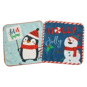 Promotional Small Gift Custom Design Full Color Digital Active Printed Soft Cotton Children Christmas Towel