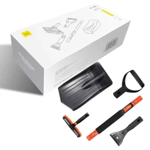 QY Portable Winter Car Snow Cleaning Tool Set Telescopic Handle Detachable Ice Scraper Window Brush Universal for All Vehicles
