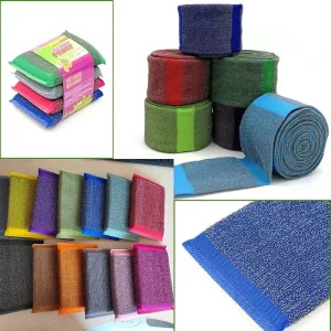 Quality Colored Kitchen Cleaning Dish Washing Sponge 410/430 Stainless Steel Wire Semi finished Knitting Yarn Fabric