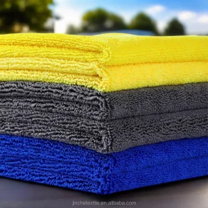 Quick-Dry 120G Edgeless Microfiber Sports Cleaning Cloth Long Short Pile Towel for Car Wash Cleaning 400gsm Absorbent Woven