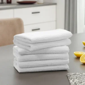 Quick Dry Glasses Cleaning Cloth Soft Microfiber Cloth Tea Towel Microfiber White Soft Rag Water Absorption Kitchen Towel