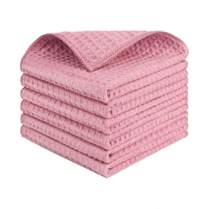Quick Dry Microfiber Golf Towels Solid Colors Custom Printed Jacquard Embroidery Waffle Weave Knitted Square Kitchen