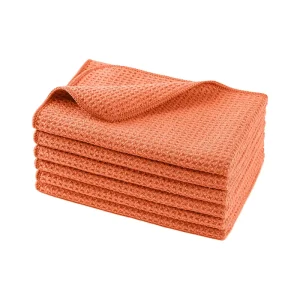 Quick-Dry Solid Color Microfiber Golf Towels Custom Printed Jacquard Embroidery Waffle Weave Knitted Cleaning Cloths