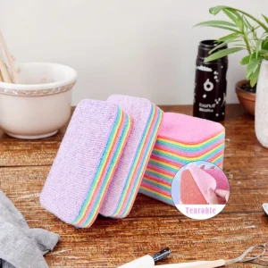Rainbow Colored Kitchen Rags Cleaning Cloths PVA Sponge Thousand Layer Multi Layer Rags for Dishes Cleaning