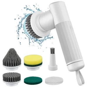 Rechargeable Bathroom Handheld Spin Scrubber Brush Electric Scrubbers Power Scrubber for Cleaning 3 in 1 About 60mis