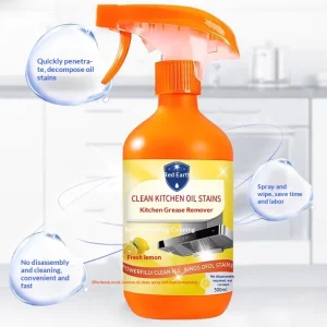 Red Globe Kitchen Grease Cleaner Oil Stain Remover Spray Fast Acting No Disassembly Quick Removal Fresh Non Pungent Heavy Oil