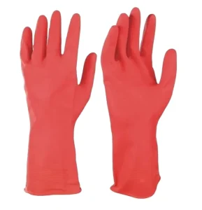 Red Household Hand Protection Reusable Waterproof Female Natural Latex Rubber Laundry Kitchen Dishwashing Wash Cleaning Gloves