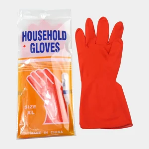Red Reusable Fully Lined Cleaning Latex Work Household Thick Gardening Dishwashing Rubber Hand Gloves
