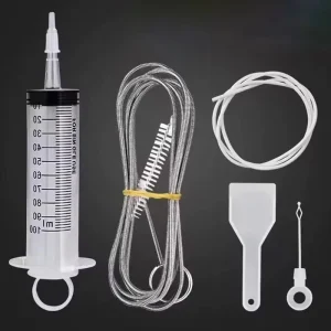 Refrigerator Drain Hole Desilter Cleaner Kit Kitchen Fridge Syringe Hose Dredge Drain Brush Unblocker Fridge Anti Clogging Kit
