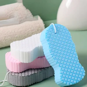 Reusable 3D Shower Sponge for Face Feet and Whole Body Exfoliating Bath Sponge