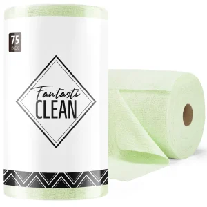 Reusable 75 Pack Modern Eco-Friendly Microfiber Cleaning Cloth Tear-Away Roll Towels Washable for Kitchen
