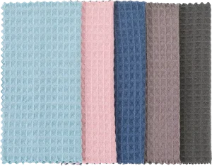 Reusable Absorbent Eco-Friendly Microfiber Square Waffle Woven Cleaning Dish Towel 30x30cm Kitchen Cloth