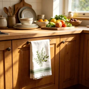 Reusable Custom Design Plain Weave Cotton Tea Towel Highly Absorbent Quick Dry Cleaning Flat Woven Kitchen Tea Dish Towel