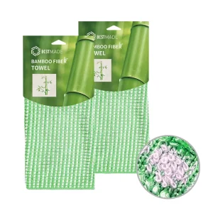 Reusable Custom Print Recycle Bamboo Fiber Dish Washing Cloth Kitchen Towel