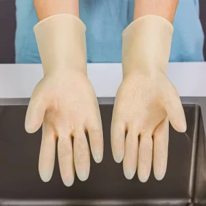 Reusable Flocklined Latex Gloves Fish Scale Anti Slip Grip Rubber Work Gloves