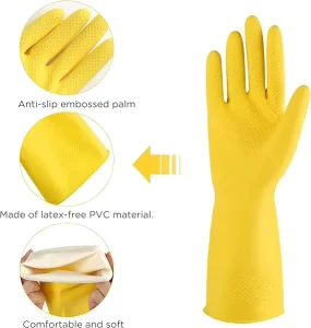 Reusable Household Gloves Rubber Dishwashing Gloves Long Kitchen Cleaning Gloves for Dishes Clean Gardening