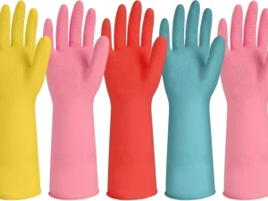 Reusable Kitchen Gloves Washing Dishes Durable Long Cuff Household Latex Gloves Kitchen Dishwashing Cleaning Rubber Gloves