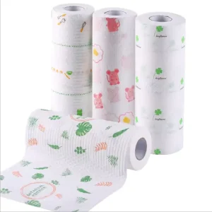 Reusable Kitchen Rags Lazy Rags Washable Kitchen Paper Thickened Wet and Dry Printed Dish Cloth Towels Kitchen Cleaning Supply