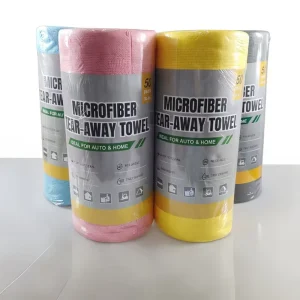 Reusable Microfiber Towel Roll, Tear-off Cleaning Cloths for Car Cleaning and Kitchen Dusting, Washable, Edgeless