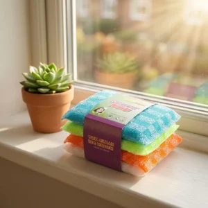 Reusable Multi-Purpose Eco-Friendly Colorful Sponge Pads for Kitchen Cleaning