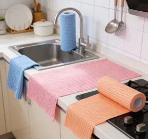 Reusable Non-Woven Square Kitchen Towel Roll Disposable Incontinent Dish Wipe Cloth Eco-Friendly