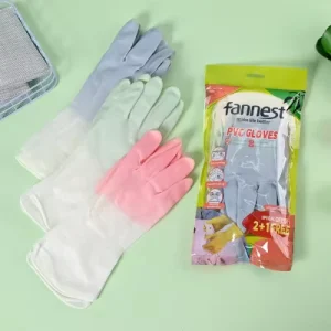 Reusable PVC Household Gloves 3 Pairs Pack 28.34g PCS Waterproof & Durable Kitchen Cleaning Gloves for Dishwashing