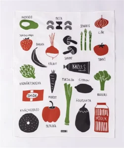 Reusable Rectangle Plain Printed Cotton Linen Dish Towel 60x60cm Everyday Use