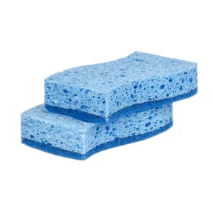 Reusable Rectangular Wood Pulp Sponge and Scouring Pad Sponge for Kitchen and Bathroom Cleaning Supplies