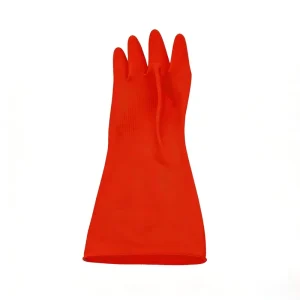 Reusable Red Latex Gloves Non Slip Textured Palm Waterproof Durable for Cleaning Dishwashing and Household Work