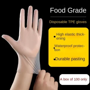 Reusable TPE Food Grade Waterproof Durable Eco-Friendly Sustainable Household Gloves Oil-Proof Thickened Micro-Elastic Catering
