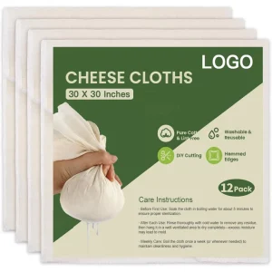 Reusable Unbleached Cotton Cheesecloth with Hemmed Edges Food Grade Cloth for Cheese Making Yogurt Straining Nut Milk and Crafts