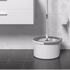 Round Head Telescopic Stainless Steel Handle Mop Set 360 Round Twist Mop with Bucket Self Separation Dirty Spin Mop