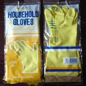 Rubber Long Household Gloves Yellow Kitchen Gloves Comfortable Kitchen Cleaning Washing Latex Gloves