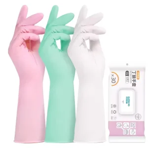 SH002 12 Inch EN420 Certified Nitrile Gloves with Smooth Texture and Waterproof Protection for Kitchen Use