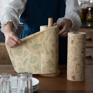SHIMOYAMA 50 Sheets Kitchen Paper Towel Bamboo Fiber Strong Absorbent Reusable Dishcloth Farmhouse Kitchen Towels Cleaning Rags