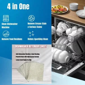 SINOLEKA Eco Friendly Disposable Solid Fragrance Free Dishwashing Detergent Sheets Bio based Surfactant for Stain Dishwasher