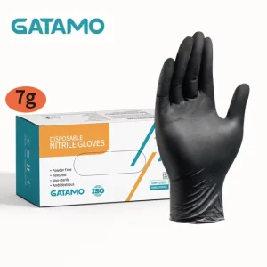 SN046 7 8 Mil Pcs S M L Black Disposable Nitrile Gloves Powder Free Smooth Texture for Dental Examination Tattoo