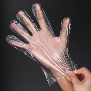 SP004 Pe Plastic Household Daily Food Grade Disposable Oil proof Hdpe Pe Gloves Transparent Pe Gloves for Food Restaurant