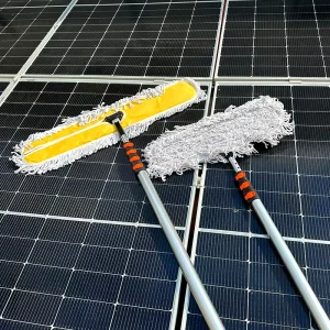SUNNOVA T1 Solar Panel Aluminium Alloy Yellow Photovoltaic Dry Water Cleaning Machine Waterless Dust Mop Cleaning Cleaning