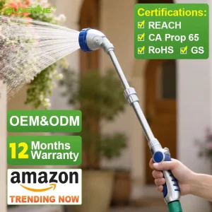 SUNSHINE Telescoping Garden Hose Wand 20 24 Inch 6 Pattern 90° Adjustable Patented Shower Head Extendable Water Wand