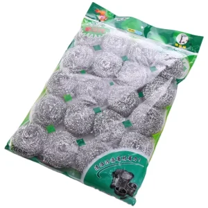 SY65 20pcs bag Steel Wool Scrubber Stainless Scouring Pad Heavy Duty Metal Scour Sponge for Kitchen Cleaning