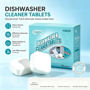Safe Formula No Harm to Rubber Seal Plastic Component Extend Service Life Non corrosive Dishwasher Cleaner Tablets
