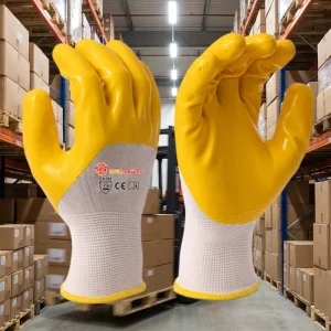 Safety Household Gloves Nitrile Smooth 13 Gauge 3/4 Dipped Construction Hand Protective Gloves General Garden Gloves for Work